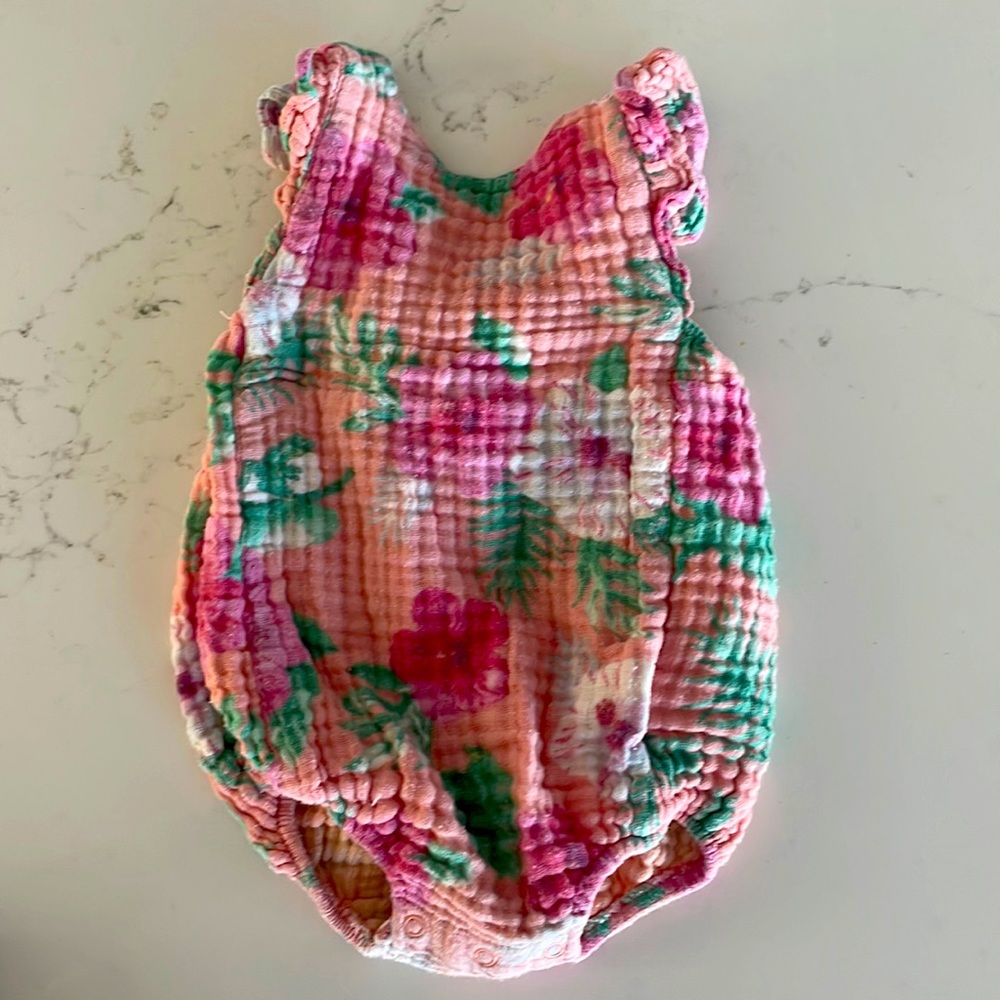 Angel Dear hibiscus romper